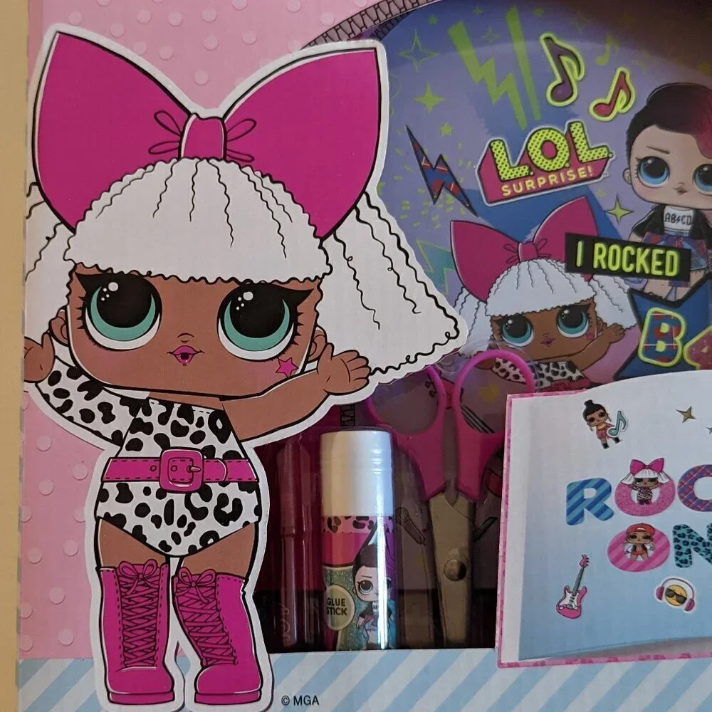 NWT LOL Surprise! Glow in Dark Scrapbook Stickers GITD Pink L.O.L. Easter Crafts